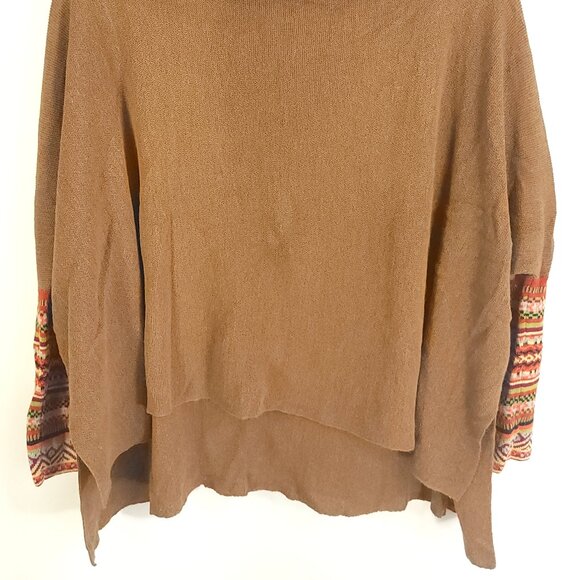 Andean Design Turtleneck Poncho Sweater Women's S/M? Multicolor 100% Baby Alpaca - Picture 2 of 7